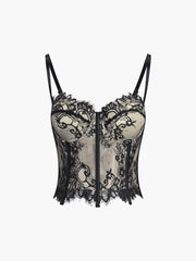 Floral Lace Semi-sheer Corset