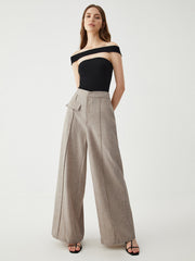 Zipper Wide Leg Pants