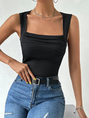 Solid Square Neck Cami Top