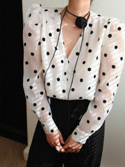 Sheer Polka Dot Blouse