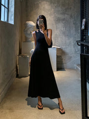 Cutout Backless Long Knit Dress