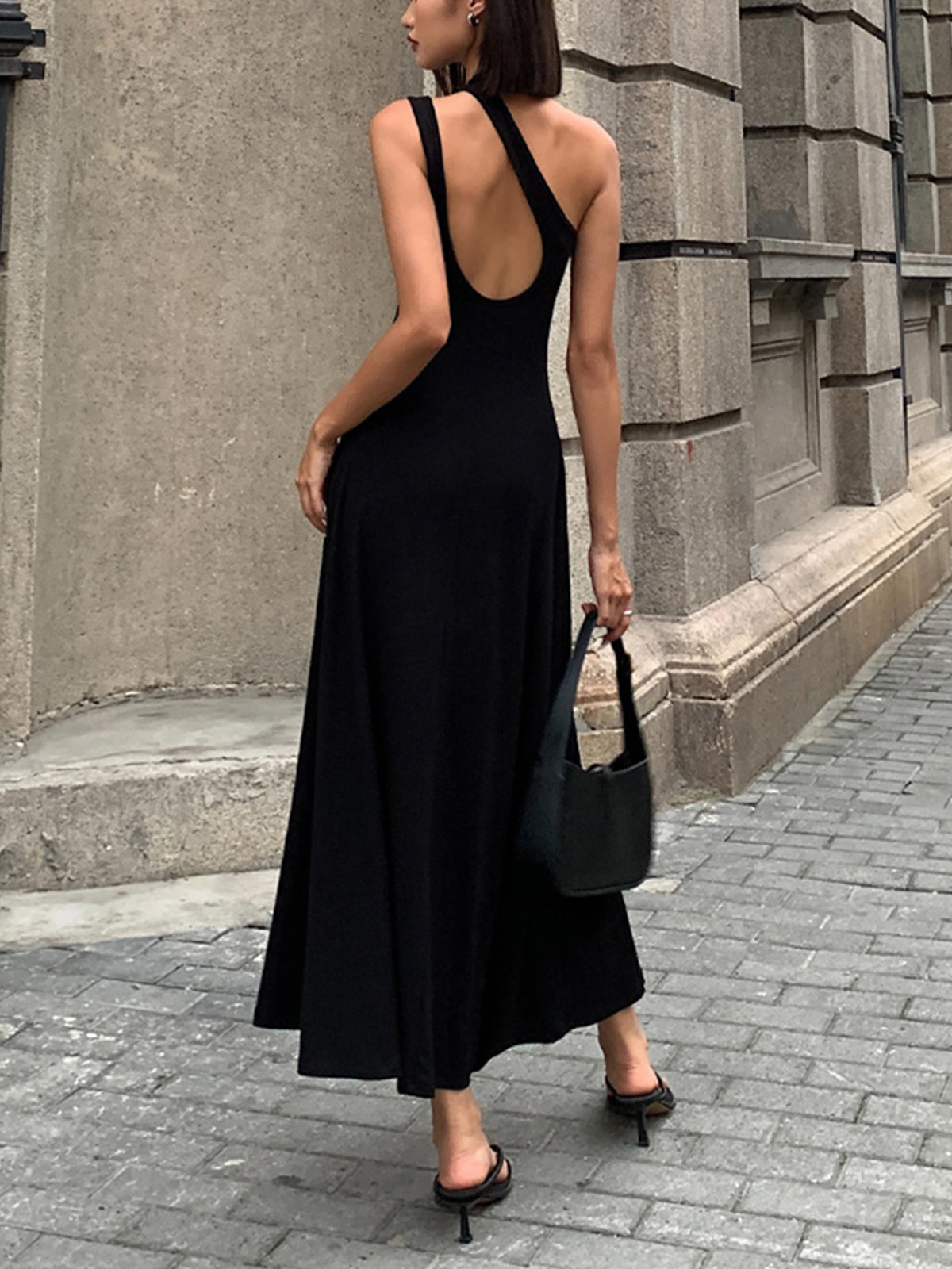 Cutout Backless Long Knit Dress