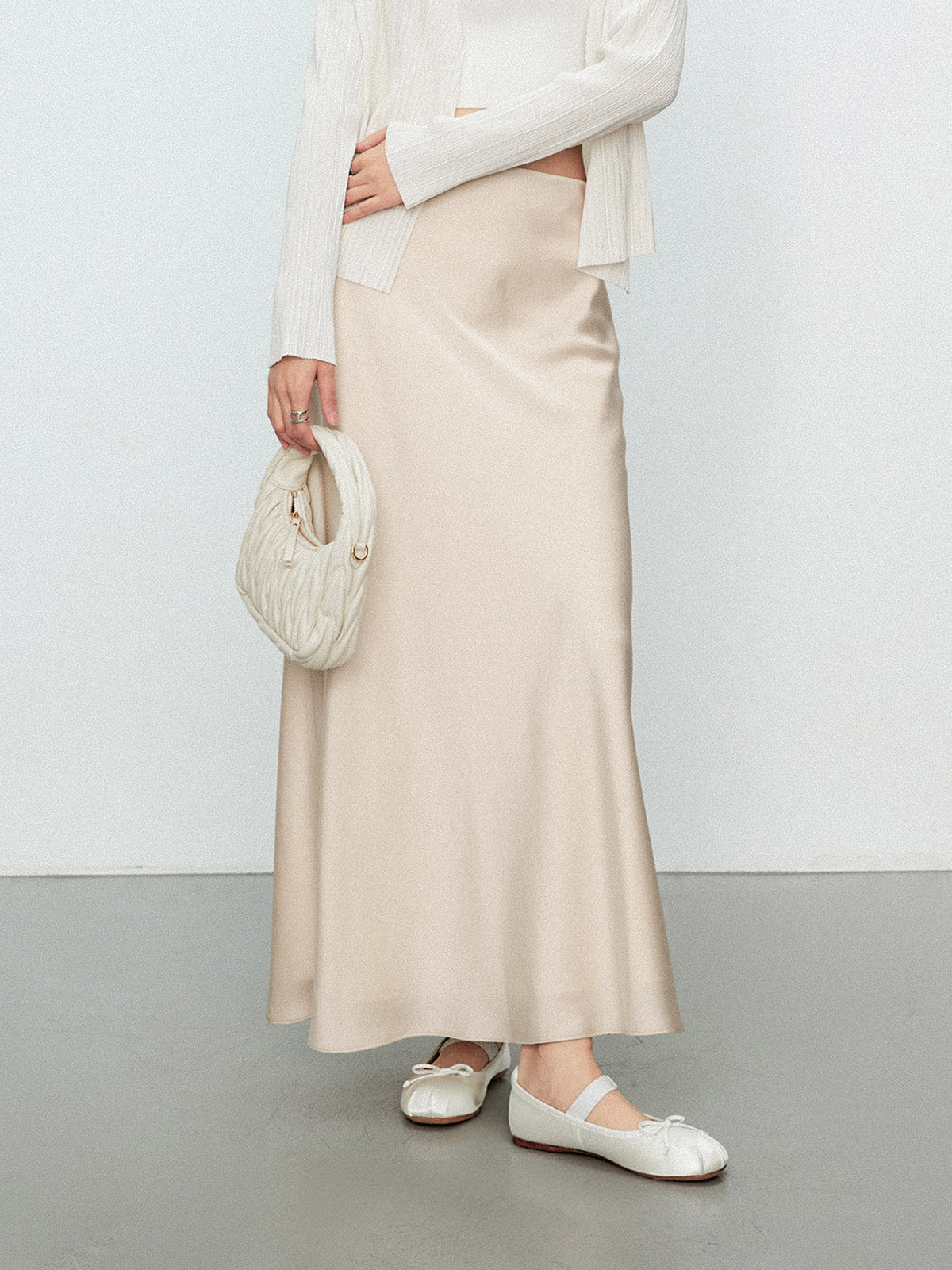 Elegant Satin Long Skirt