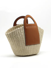 Two Tone Straw Bag