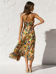 Multi Color Print Cami Midi Dress