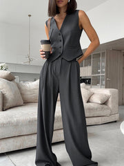 Minimalism Tailored Wide Leg Pants