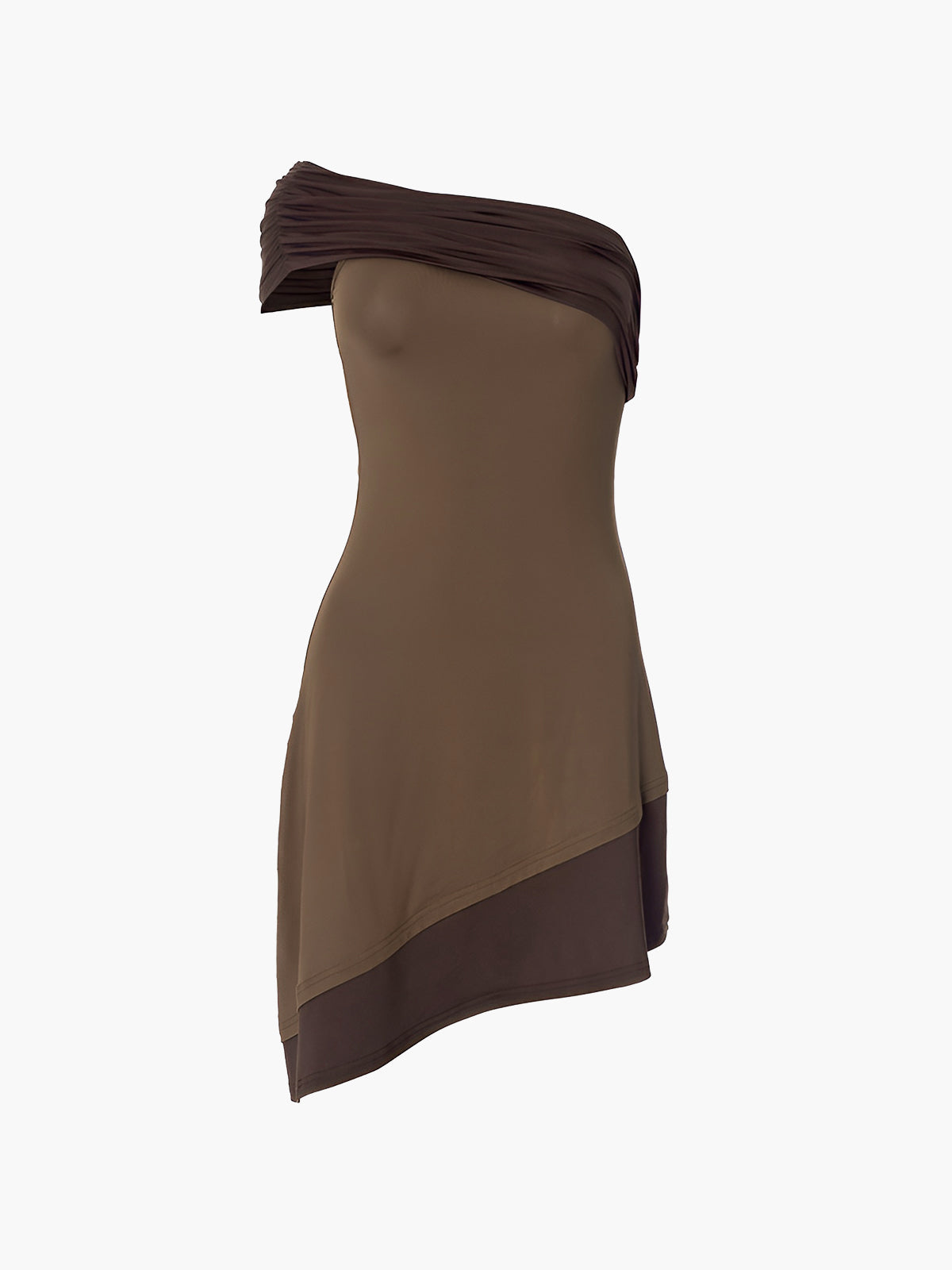 Two-Tone Asymmetric Short Dress