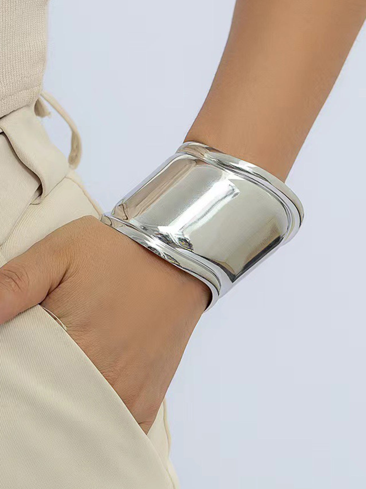 Metallic Wide Cuff Bracelet