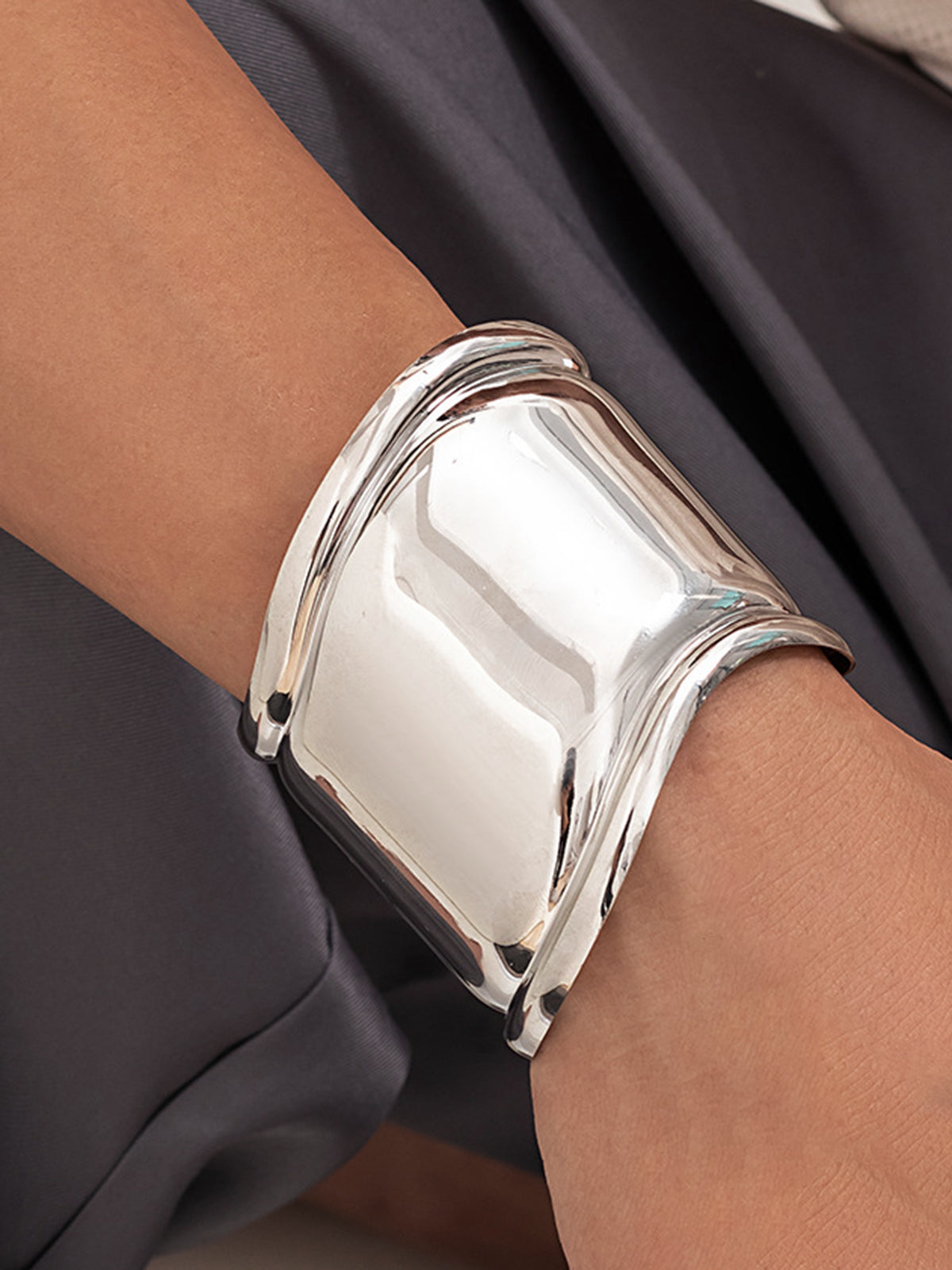 Metallic Wide Cuff Bracelet