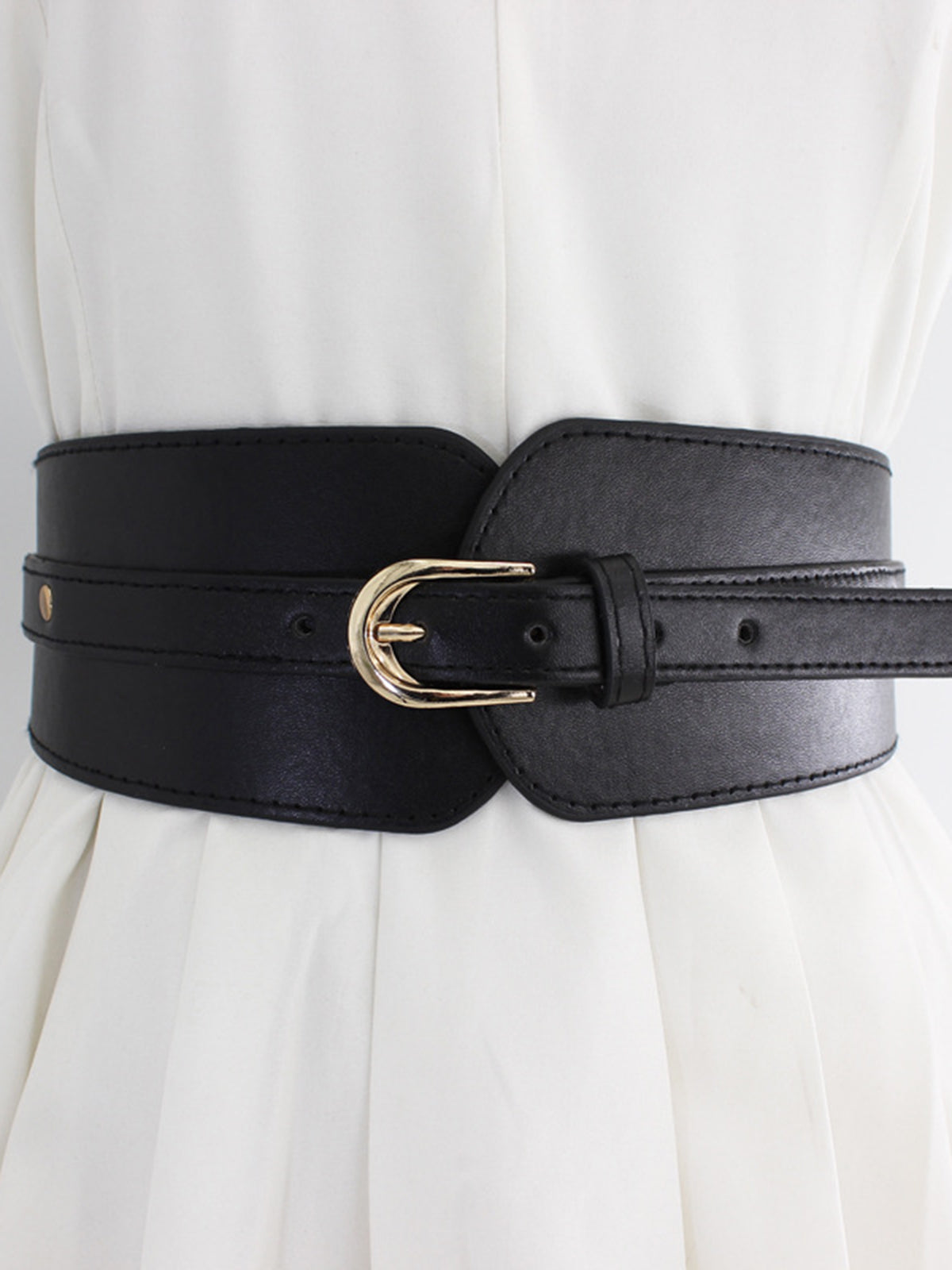 Wide Gold Buckle Belt