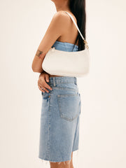 Minimalist Zipper Up Shoulder Bag