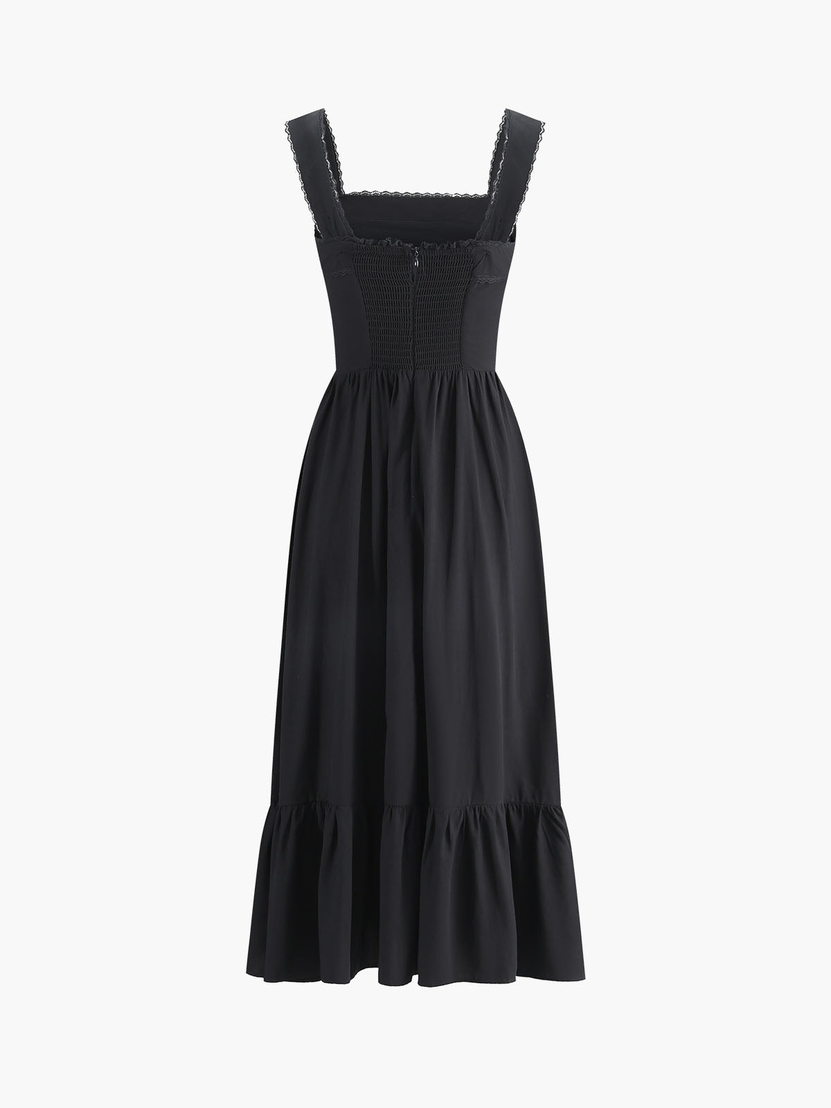 Solid Bow Decor Pleated Midi Dress