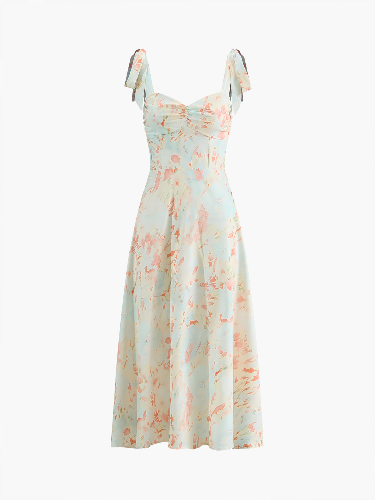 Monet Garden Floral Print Midi Dress