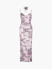 V-Neck Floral Cami Long Dress