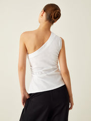 Asymmetrical Neck Split Tank Top