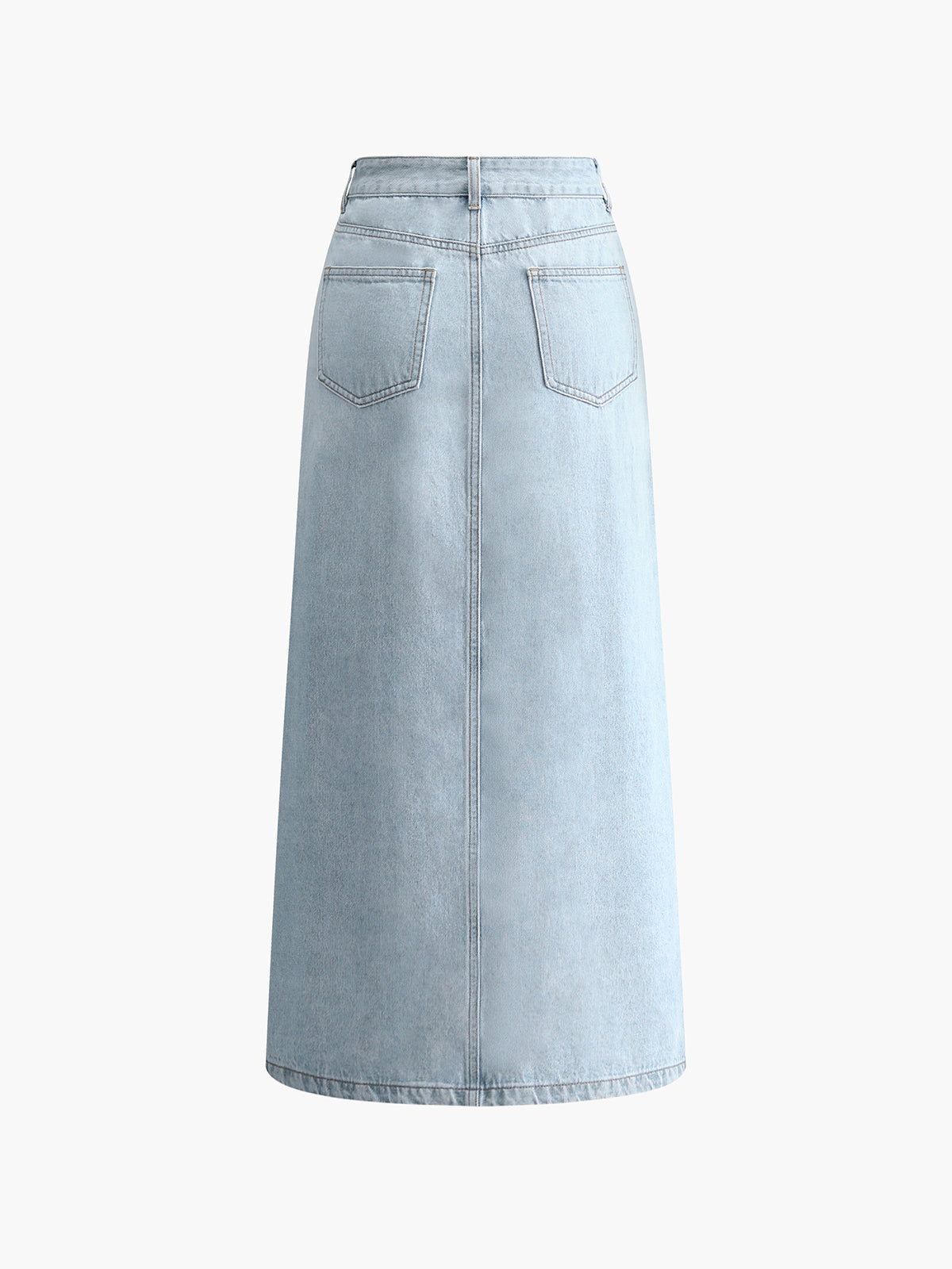 Cotton Split Denim Skirt