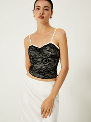 Lace Contrast Trim Cami Top