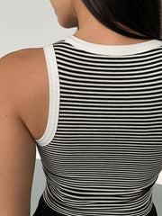 Striped Crew Neck Tank Top