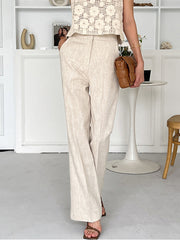 Linen Blends Straight Leg Pants