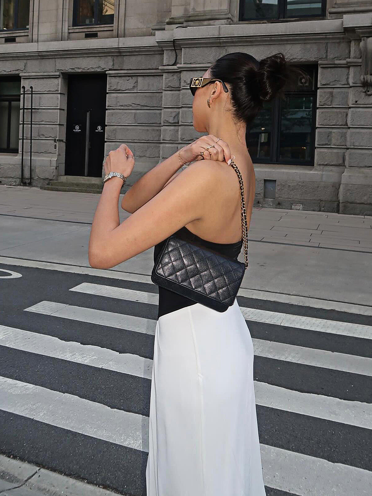 Two-Tone Backless Tube Long Dress