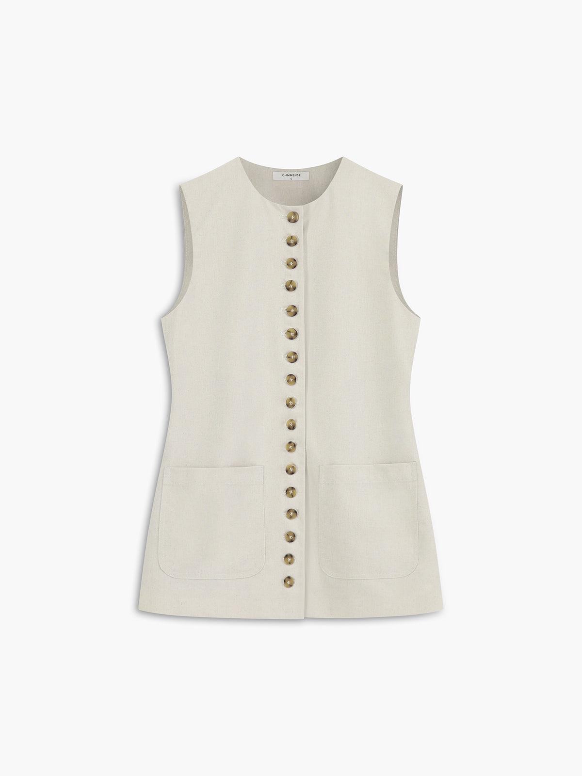 Cotton & Linen Button-Front Vest