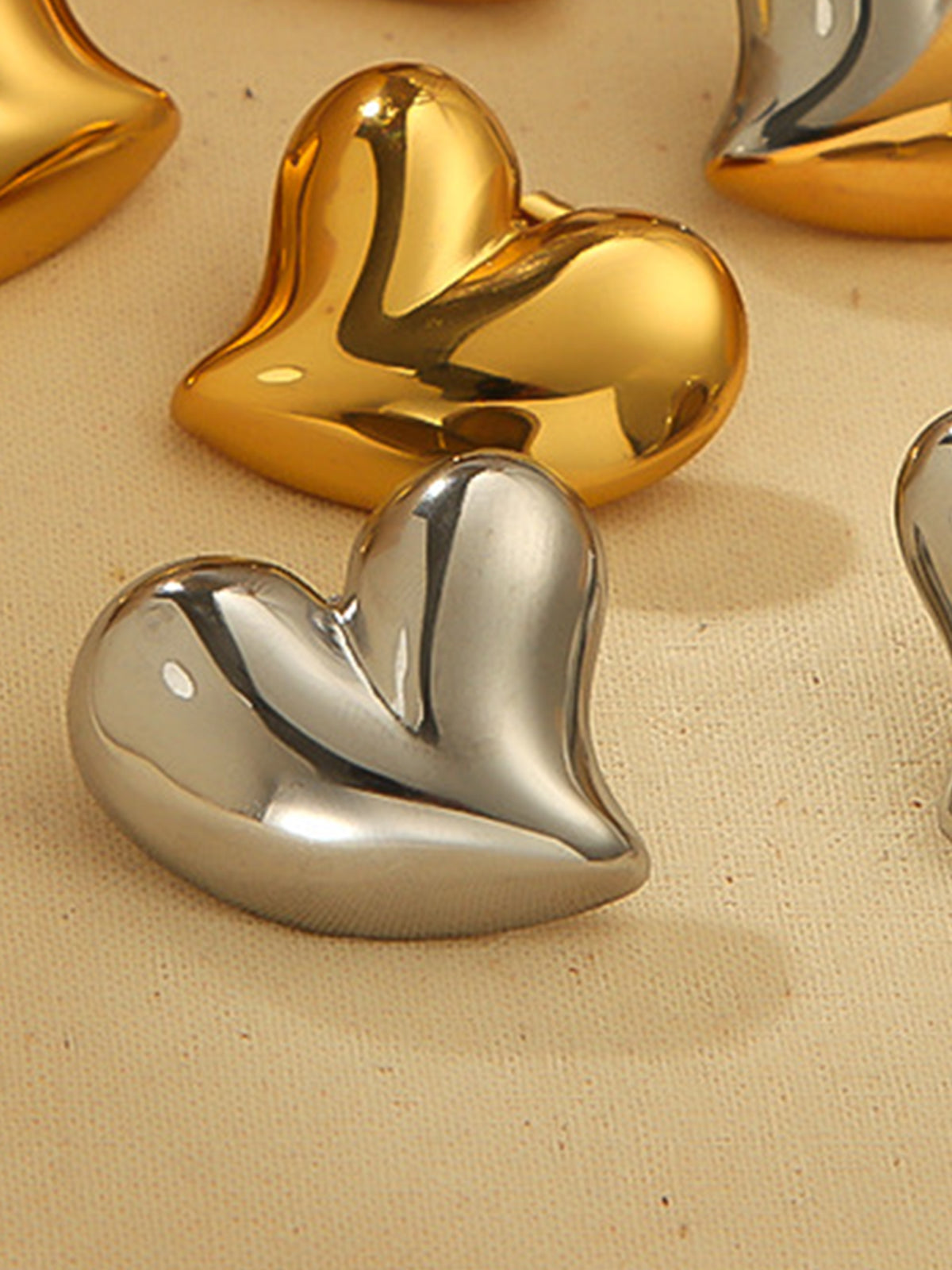 Oversize Heart Gold Earrings