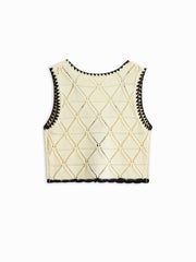 Knotted Contrast Trim Sweater Vest