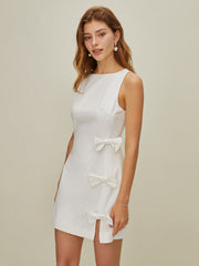 Asymmetrical Bow Short Dress