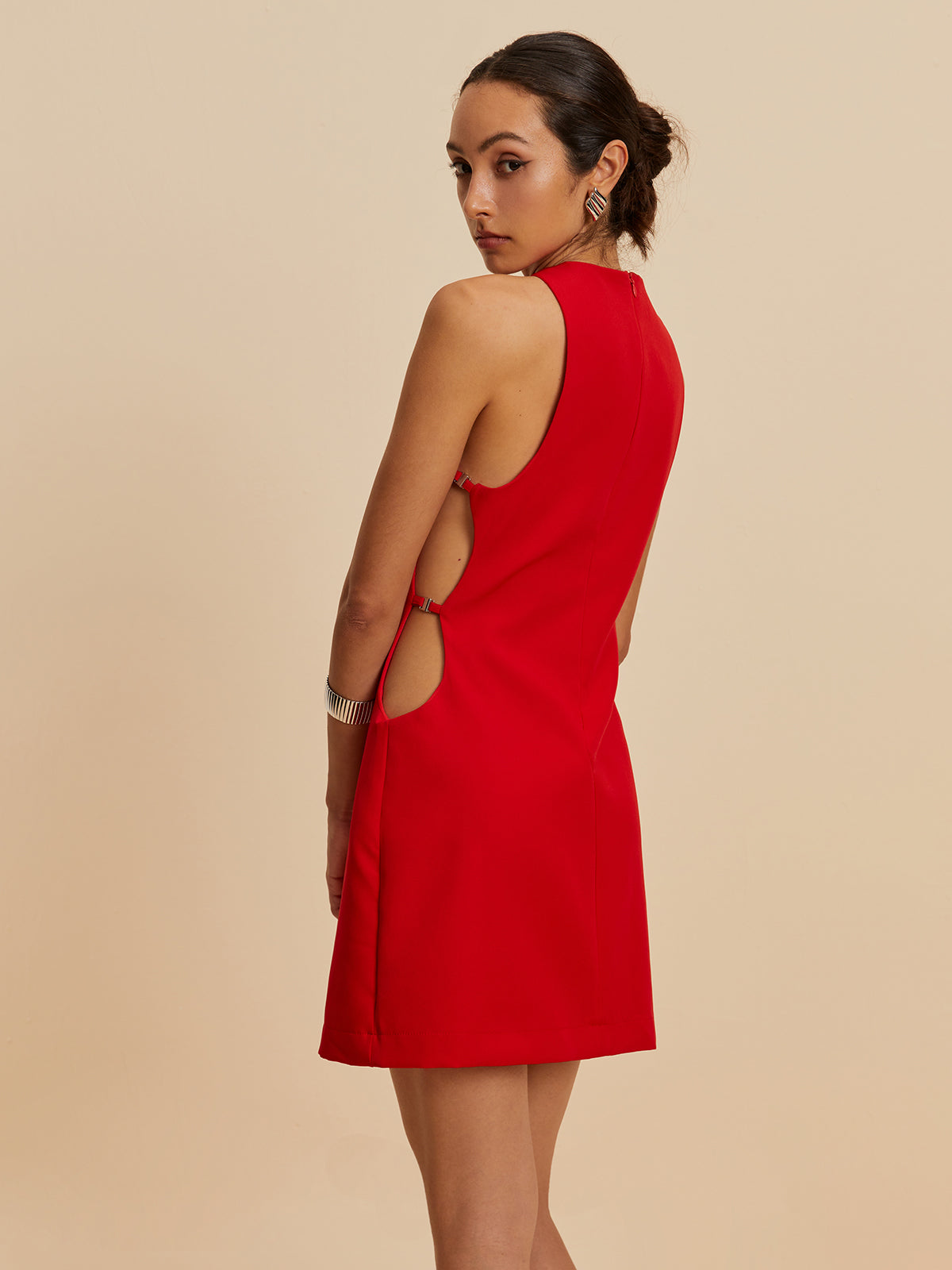 Sleeveless Cutout Crew Neck Dress