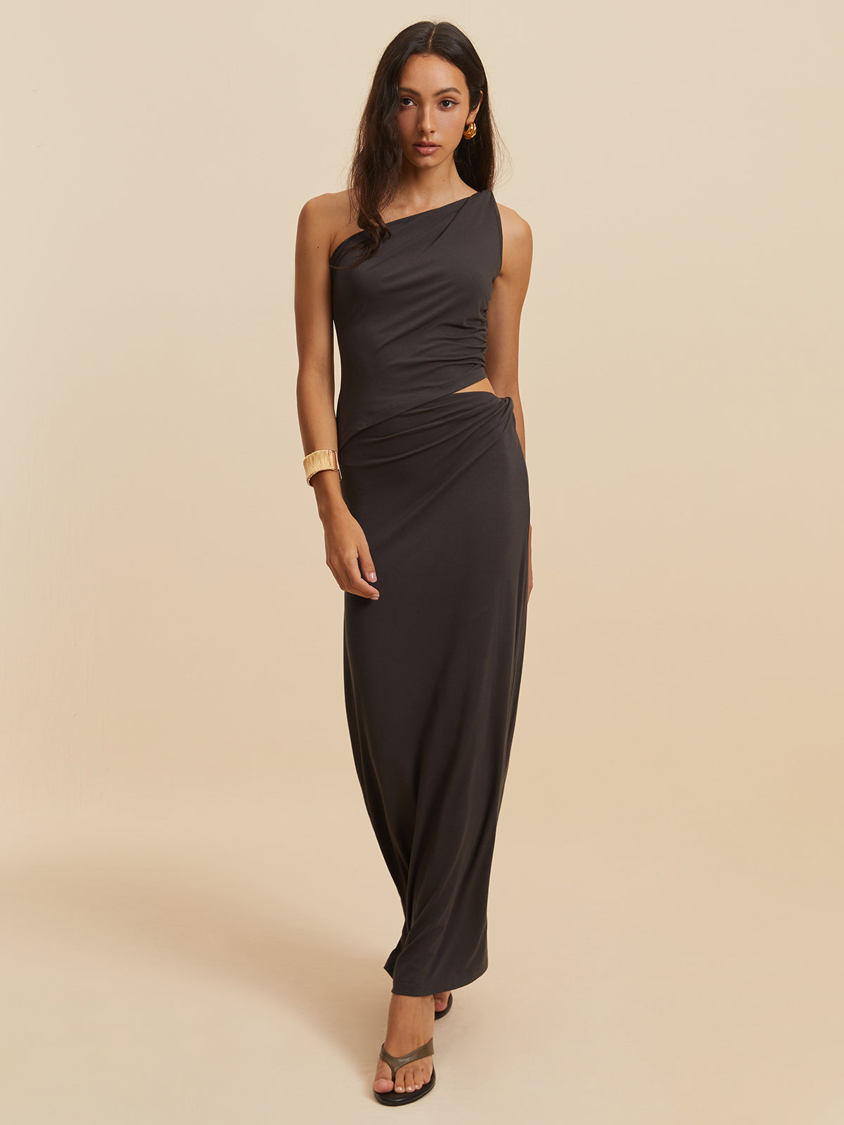 Asymmetrical Cutout Sleeveless Dress