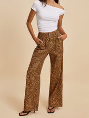 Cotton Leopard Print Pants