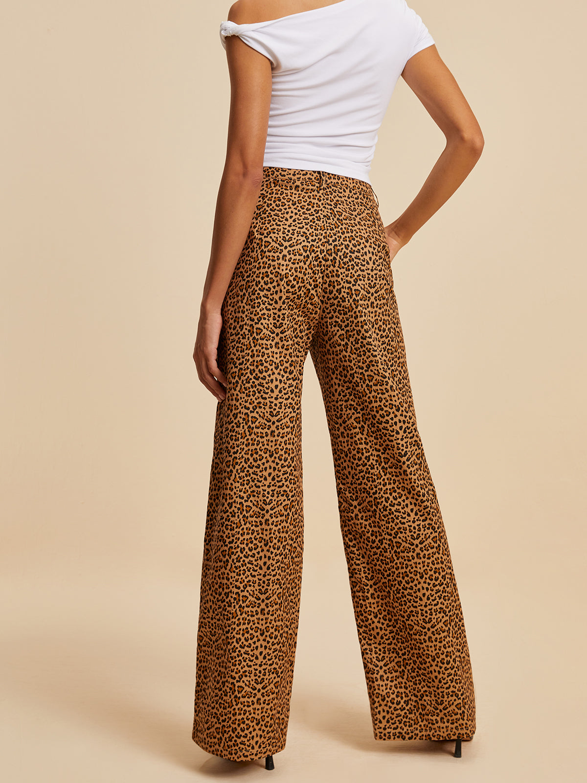 Cotton Leopard Print Pants