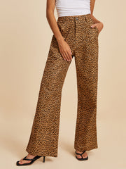 Cotton Leopard Print Pants