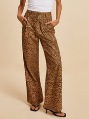 Cotton Leopard Print Pants