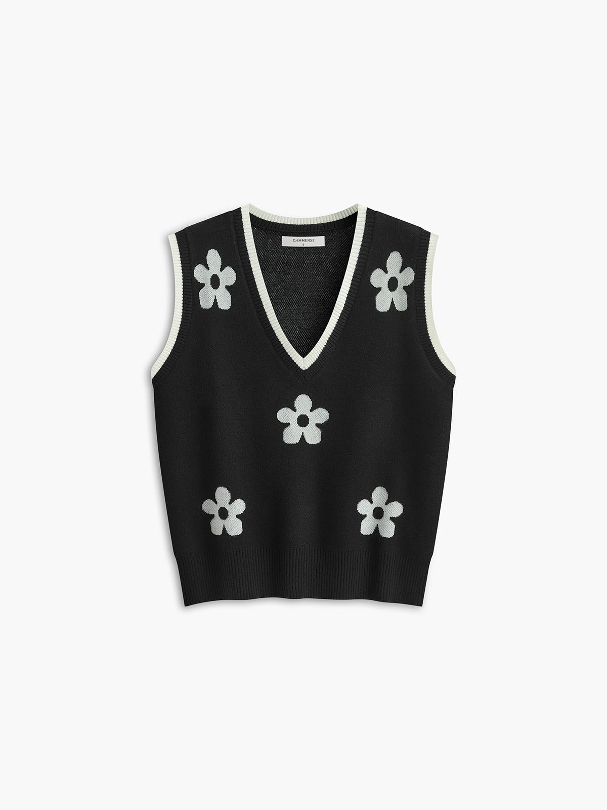 V-Neck Floral Sweater Vest