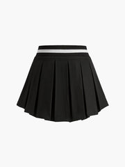 Sporty Casual Pleated Skirt