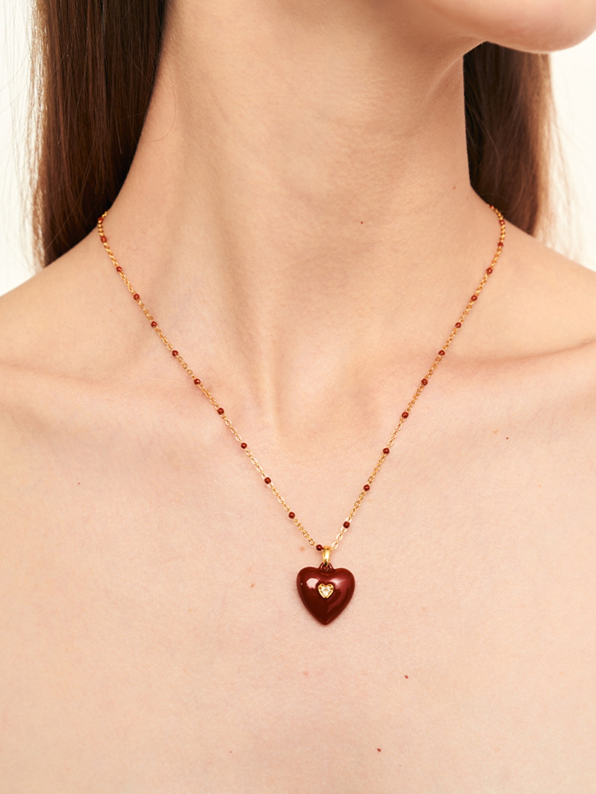 Vintage Red Heart Necklace