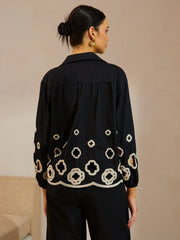 Cotton Hollow Embroidered Blouse