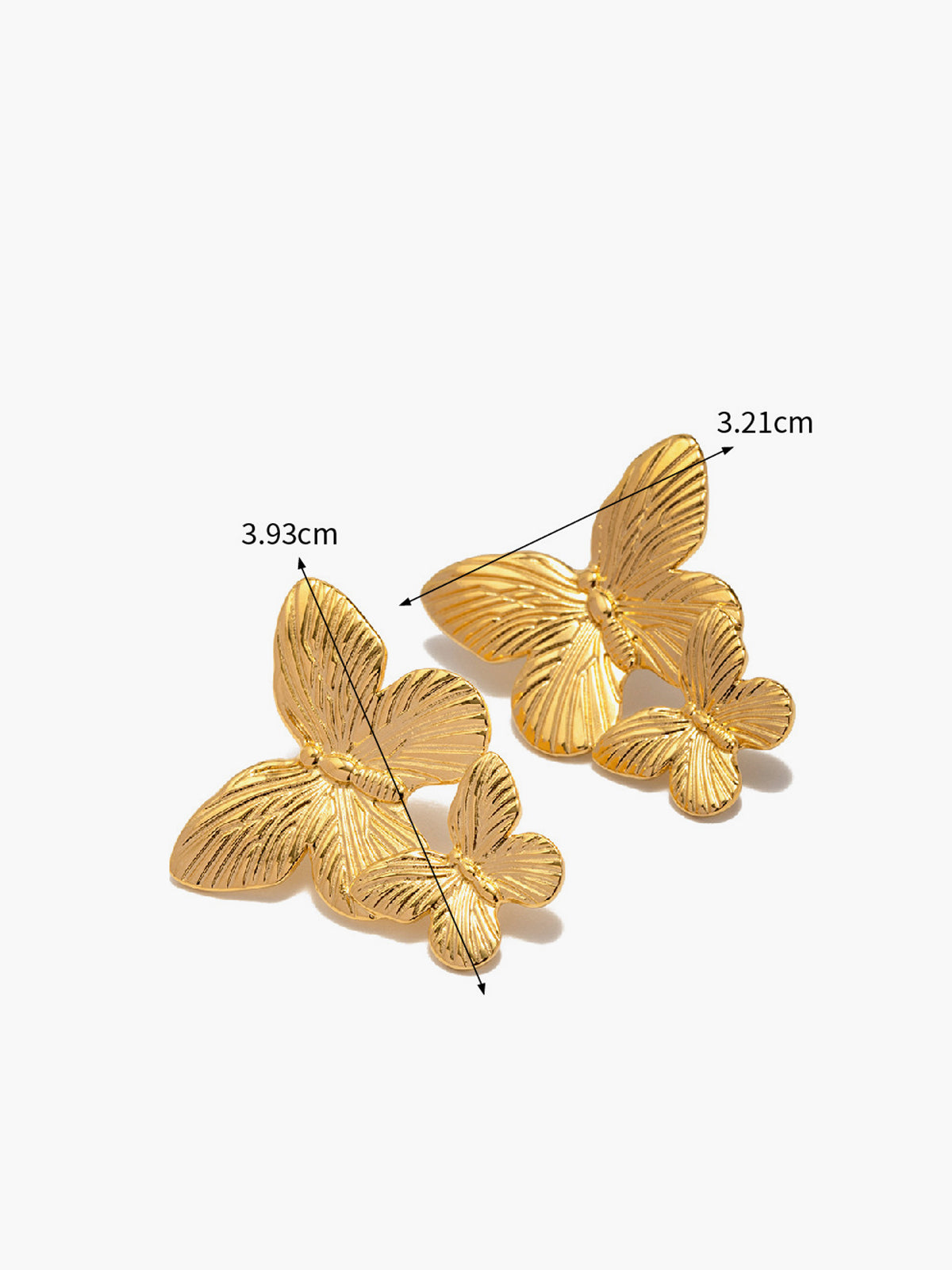 Golden Double Butterfly Earrings