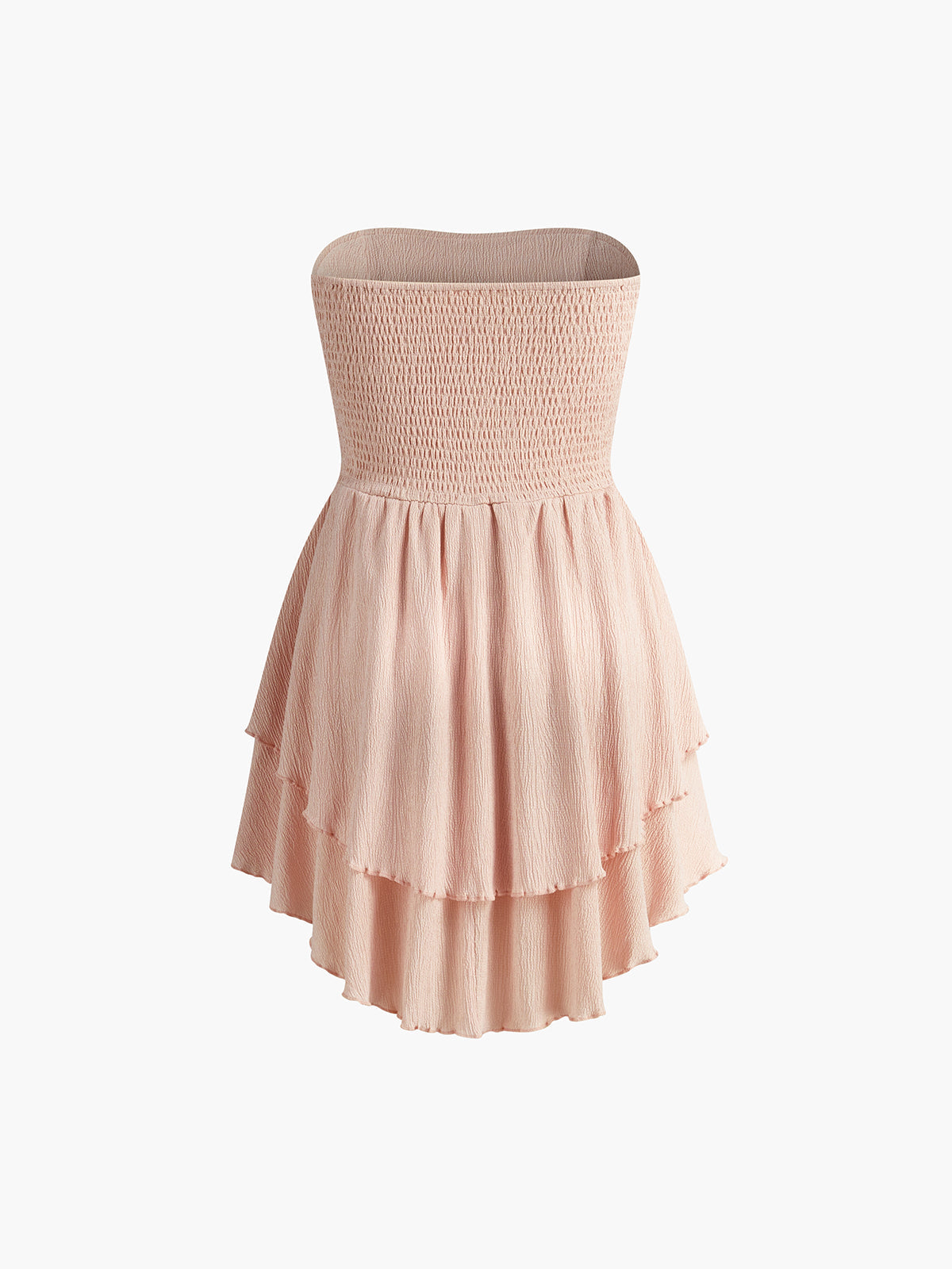 Tube Ruched Ruffle Short Dress