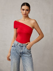 Asymmetrical One Shoulder T-Shirt