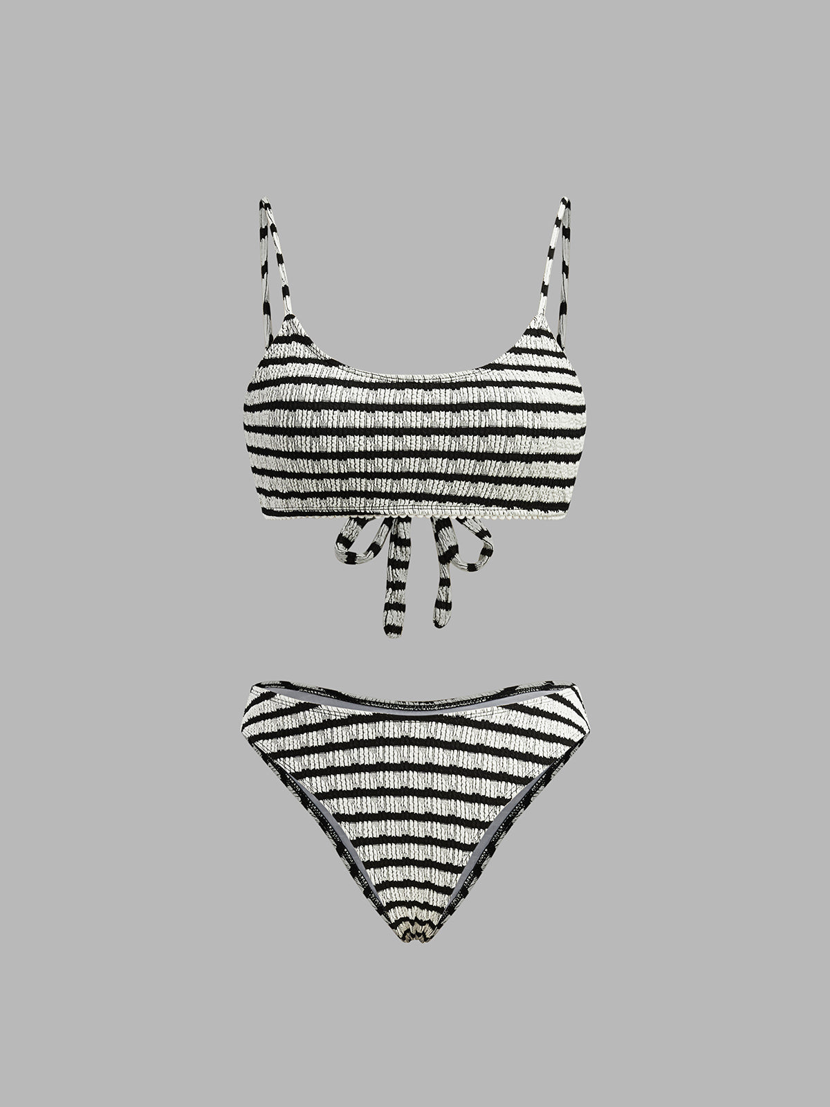 Striped Tie Back Bikini Set