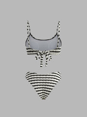 Striped Tie Back Bikini Set