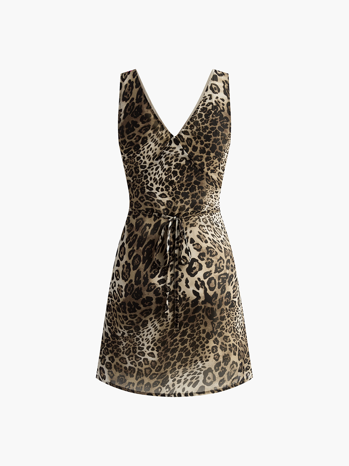 Leopard Print V-Neck Sleeveless Dress