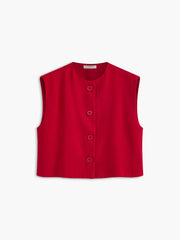 Leisure Sleeveless Button Vest