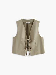 V-Neck Knotted Vest