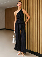 Tie-Back Belted Jumpsuit