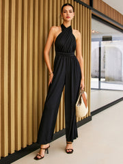 Tie-Back Belted Jumpsuit