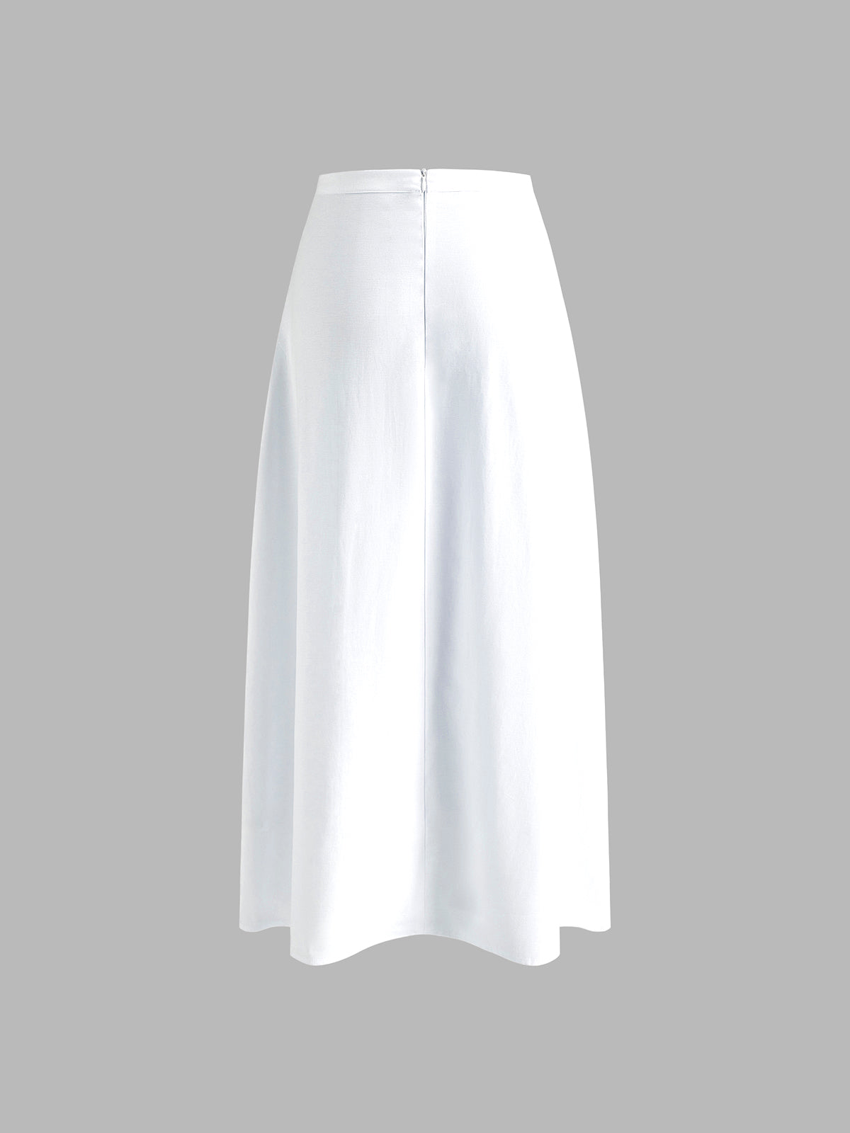 High-Waist Embroidery Pockets Midi Skirt