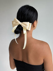 Creamy Bow Hair Clip